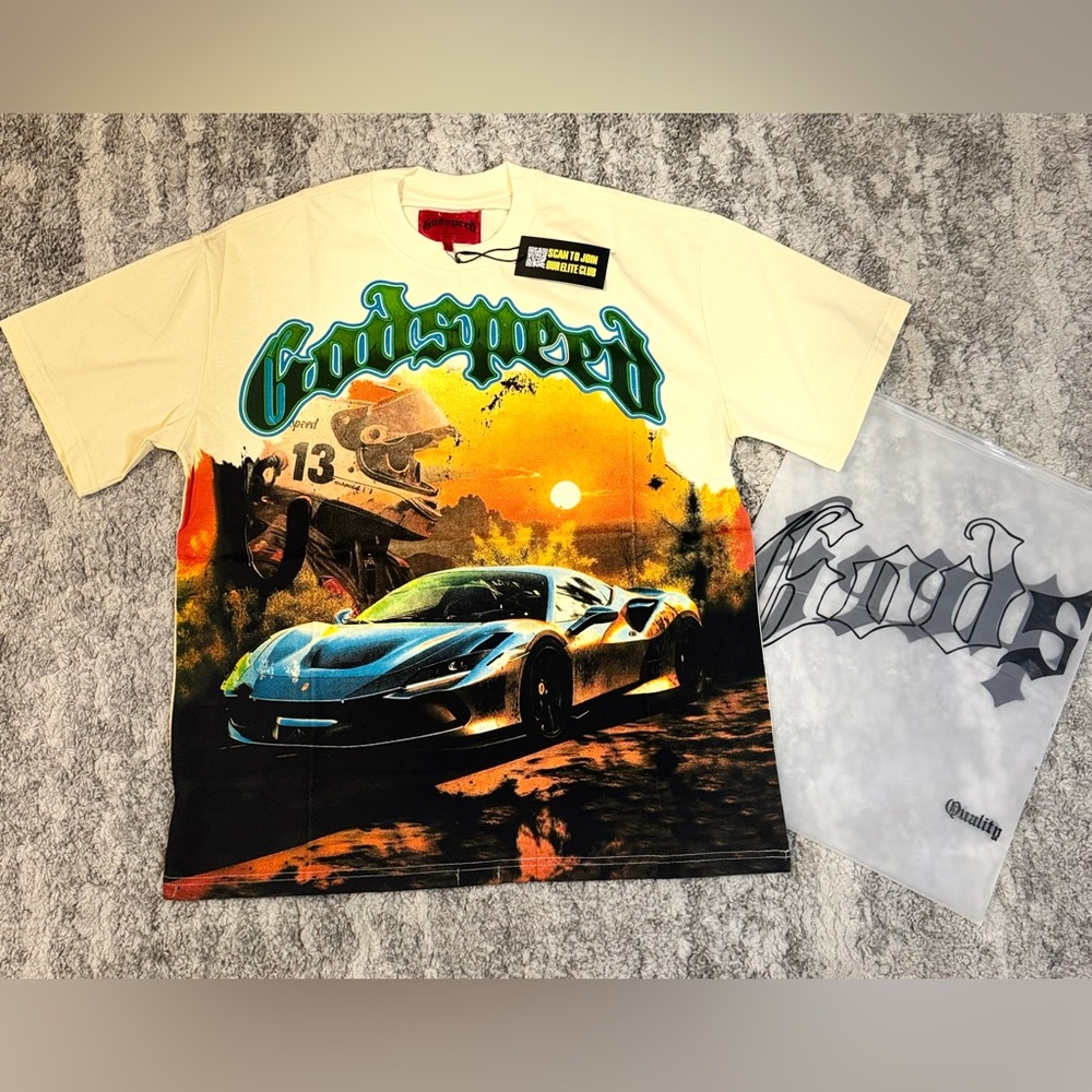Godspeed Men's Graphic Tee - Cream and Black
